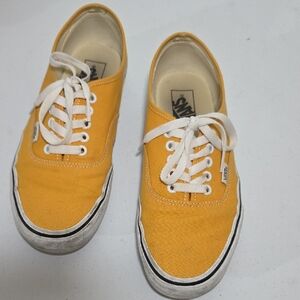 Vans Mustard Canvas Shoes with White Accents